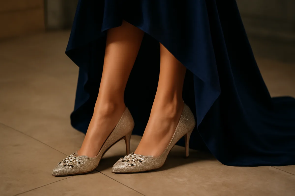 Scarpe gioiello con abito da sera: il tacco che non schiaccia l'outfit