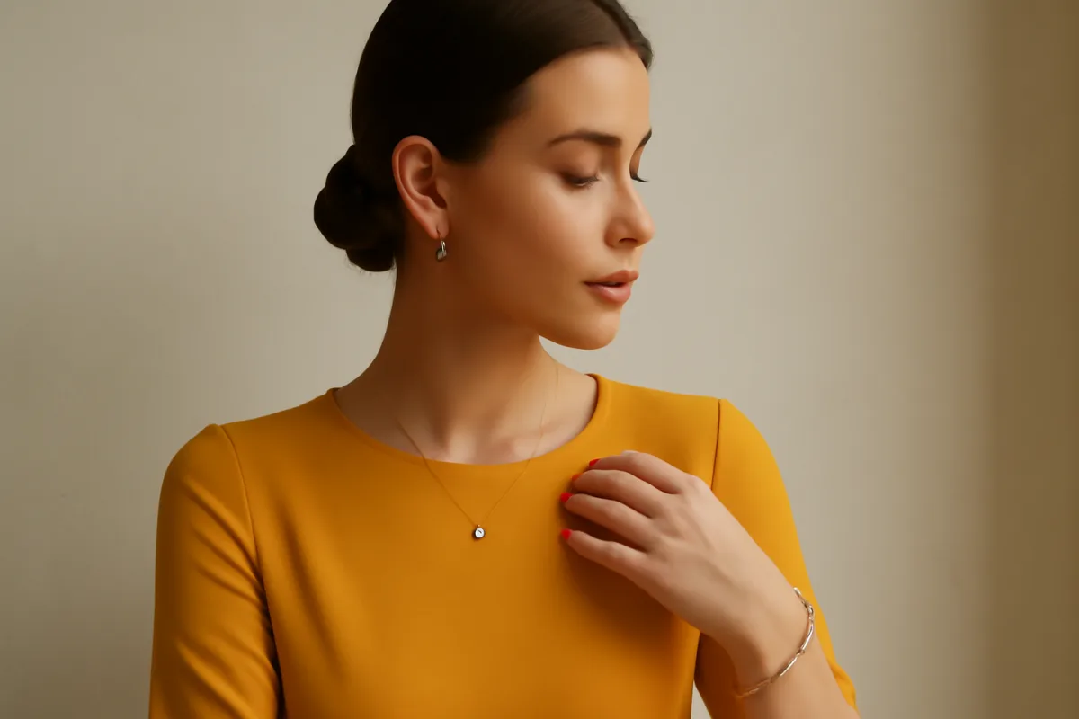 Gioielli con abito monocolore: come scegliere senza appesantire il look