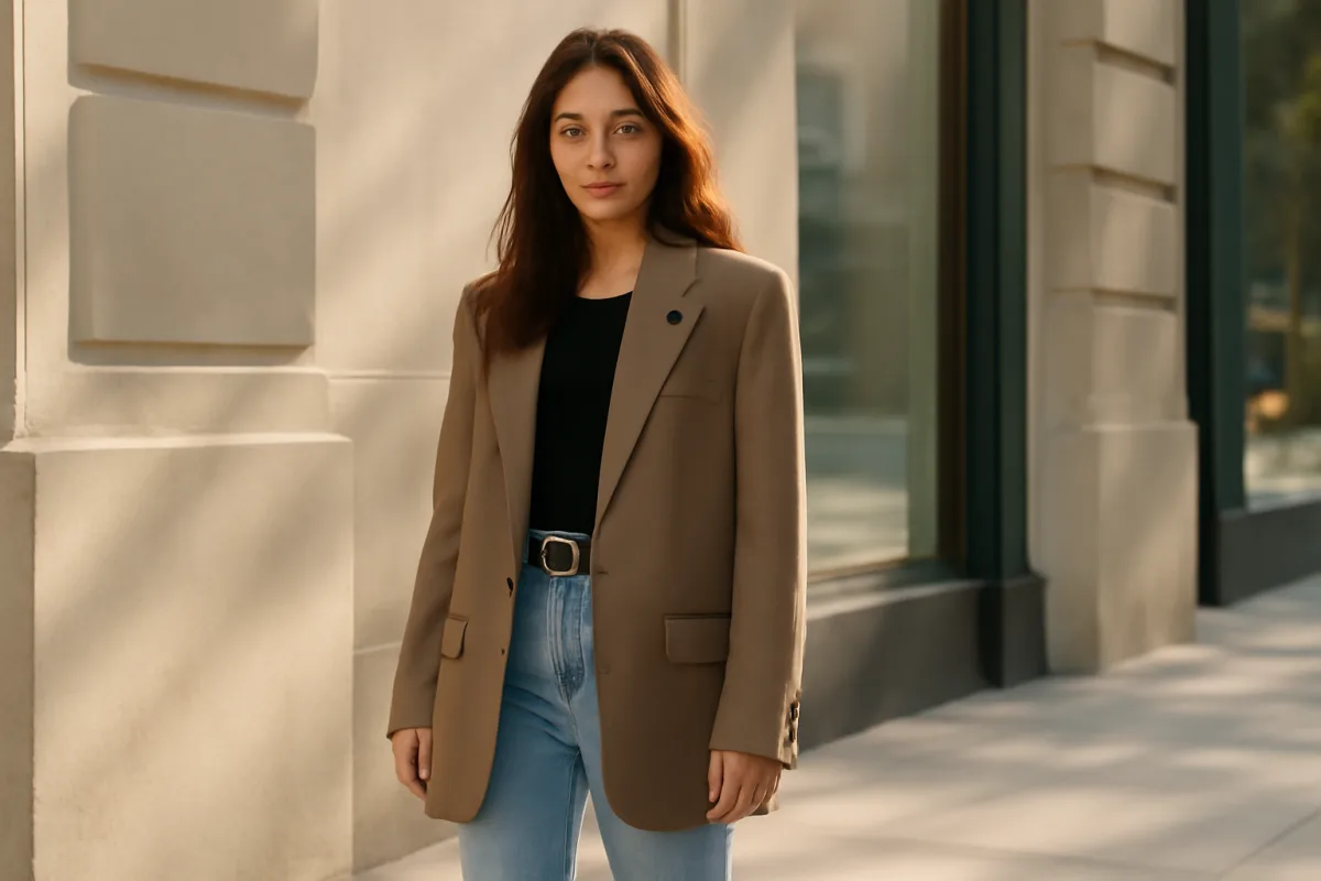 Blazer over per donne basse: il dettaglio che evita l'effetto schiacciato